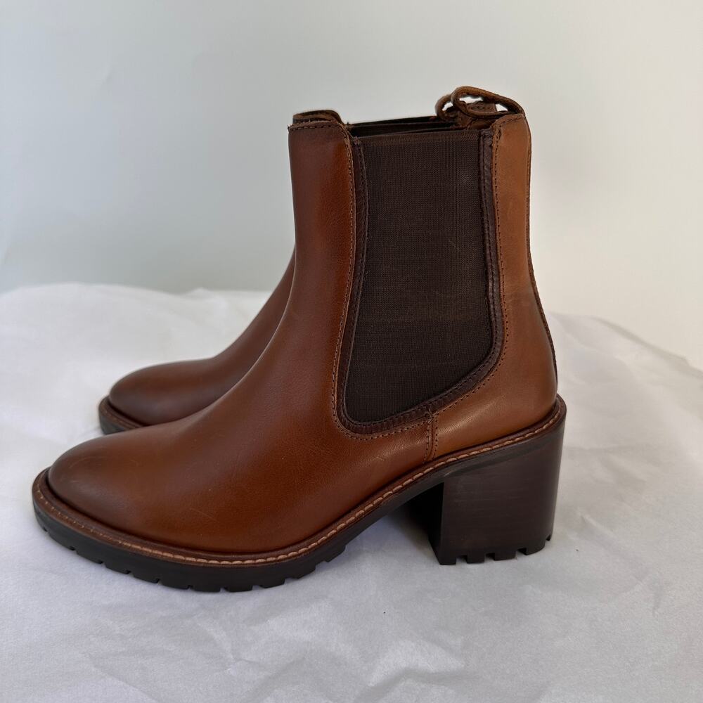 THURSDAY BOOT CO Knockout Heeled Leather Boots in Toffee Brown // 7 - Picture 7 of 13